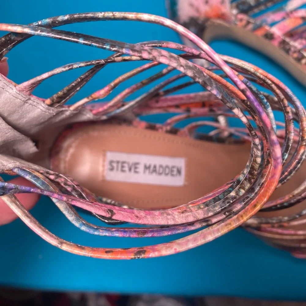Steve Madden Multicolor Strappy Heels - Picture 8 of 8